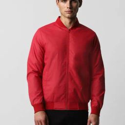 Van Heusen Sport Red Regular Fit Bomber Jacket-picture-0
