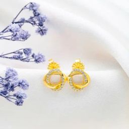 Silberry 925 Sterling Silver 18k Gold Plated Silver Allure Earrings-32