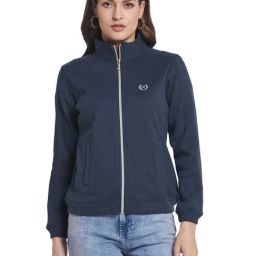 METTLE Navy Blue Solid Regular Fit Sweatshirt-image-10