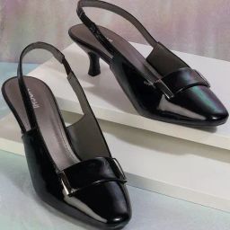 Mochi Women Black Back Strap Sandals-image-33