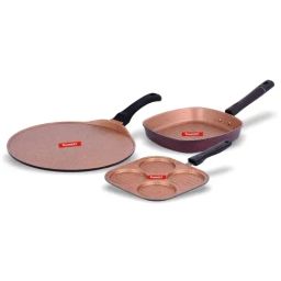 Sumeet Elegant Design Peach Aluminium Cookware Set-13