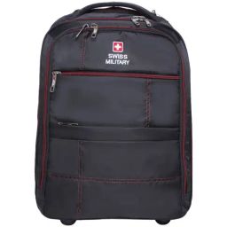 Swiss Military 35 Black 2 Wheels Trolley Backpack-31