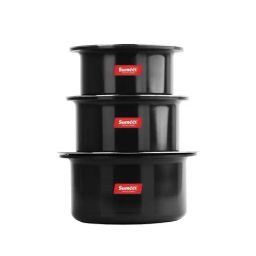Sumeet Elegant Design Black Stainless Steel Cookware Set-35