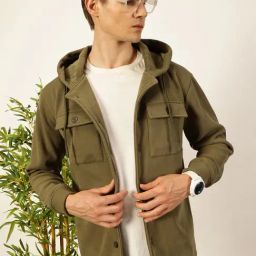 Thomas Scott OliveRegular fit Self Jacket-picture-45