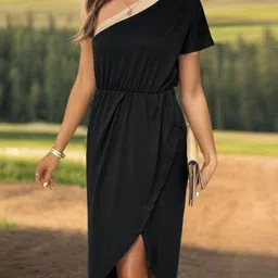 StyleCast Women Colourblocked One Shoulder Sheath Dress-picture-34