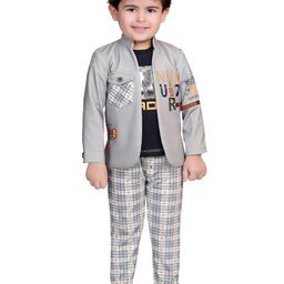 DOTSON Boys Printed T-shirt and Shirt with Trousers-picture-40