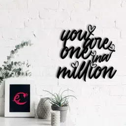 You Are One In A Million' Love Theme Black Engineered Wood Wall Art Cutout-image-83