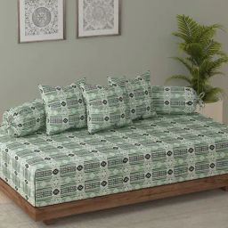 Swayam Veda Green Pure Cotton Motif Diwan Set-image-51