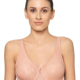 Triumph Pink Lace Work Minimizer Bra-image-4