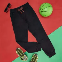 Pantaloons Junior Black Cotton Regular Fit Trackpants-picture-25