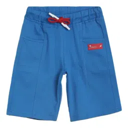 Tales & Stories Kids Royal Blue Solid Bermudas-image-74
