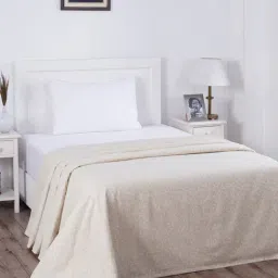 Maspar Rustic Clash Classi Essence Printed Beige 318 TC Cotton Blend Single Size Bed Cover-27