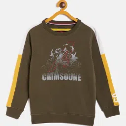 Crimsoune Club Kids Brown Printed Sweatshirt-image-72