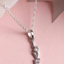 Clara 92.5 Sterling Silver Love Pendant with Chain for Women-image-28