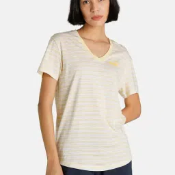 Puma Yellow Cotton Striped T-Shirt-image-30