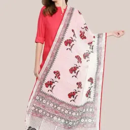 Dupatta Bazaar White Floral Print Dupatta-image-99