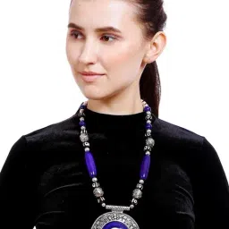 Imli Street Blue & White Necklace-33