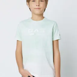 GAS KIDS Green Cotton Printed T-Shirt-image-76