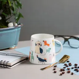 JCPL Spring Zest Printed White Ceramic Coffee Mugs - Set Of 2 (350 ml each)-picture-24