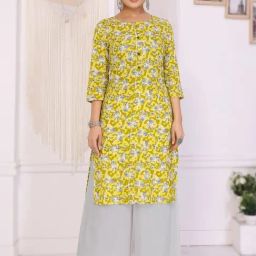 Rangita Yellow Printed Kurta-image-60