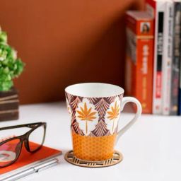 JCPL Printed Yellow Ceramic Coffee Mugs - Set Of 2 (350 ml each)-image-6
