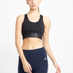 adidas Black Logo Print Sports Bra-image-88