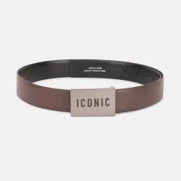 Iconic Brown Solid Belt With Push Pin Buckle Belt-picture-0