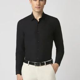 Peter England Black Slim Fit Shirt-image-40