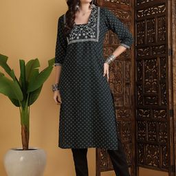 NISHABD Women Ethnic Motifs Embroidered Kurta-image-28