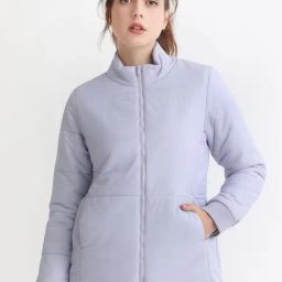 RAREISM Purple Polyester Solid Long Sleeves Jacket-image-38
