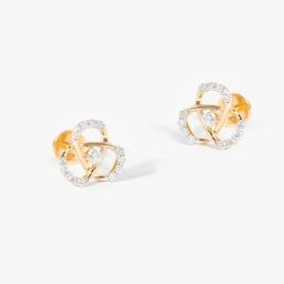 P.N.Gadgil Jewellers 14k Yellow Gold Blossom Trio Diamond Stud Earrings-image-38