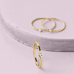 Accessorize London Women's Gold Gem Pearl Rings - Pack of 3-33