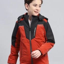 Monte Carlo Boys Copper Polyester Blend Solid Jacket-image-74