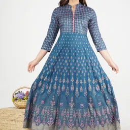 Mishree Collection Women Ethnic Motifs Printed Anarkali Kurta-picture-16