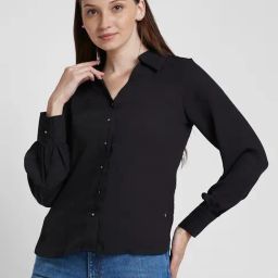 Spykar Black Regular Fit Shirt-image-9