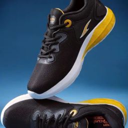 Asian Men's Black Running Shoes-image-10