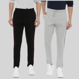 3Pin Multicolor Cotton Regular Fit Joggers - Pack Of 2-image-41