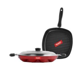 Sumeet Elegant Design Red Aluminium Cookware Set-14