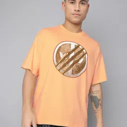Free Authority Peach Cotton Oversized T-Shirt-picture-47