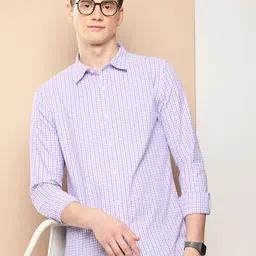 encore by INVICTUS Grid Tattersall Checks Casual Shirt-picture-48