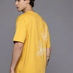 Allen Solly Floral Printed Drop-Shoulder Sleeves Relaxed Fit T-shirt-image-76