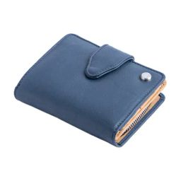 James Aston Gregoria Blue Leather Bi-Fold Wallet for Women-11