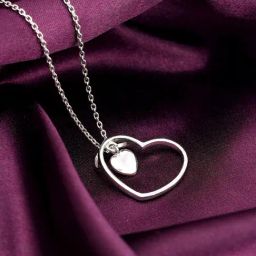 GIVA 92.5 Sterling Silver Heart Necklace for Women-picture-28