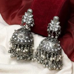 Teejh Anupama Silver Jhumki Earrings for Women-37