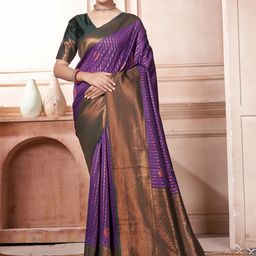 Mitera Ethnic Motifs Zari Kanjeevaram Saree-picture-57