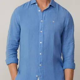 HACKETT LONDON Spread Collar Regular Fit Cotton Shirt-image-14