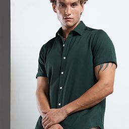THE BEETEL HOUSE Men Textured Spread Collar Regular Fit Casual Shirt-image-92