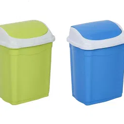 ARISTO 9 L Green & Blue Plastic Swing Lid Dustbin (Pack of 2)-image-94