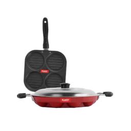 Sumeet Elegant Design Red Aluminium Cookware Set-18