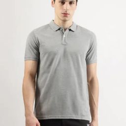 Reebok Grey Cotton-Poly Blend Regular fit T-Shirt-image-60
